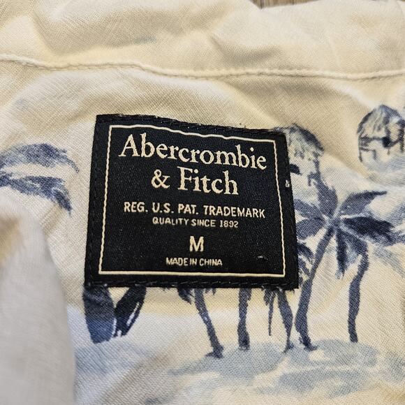 Abercrombie & Fitch Hawaiian Button Up Shirt Womens M Sailboat Coastal Nautical - Picture 6 of 9
